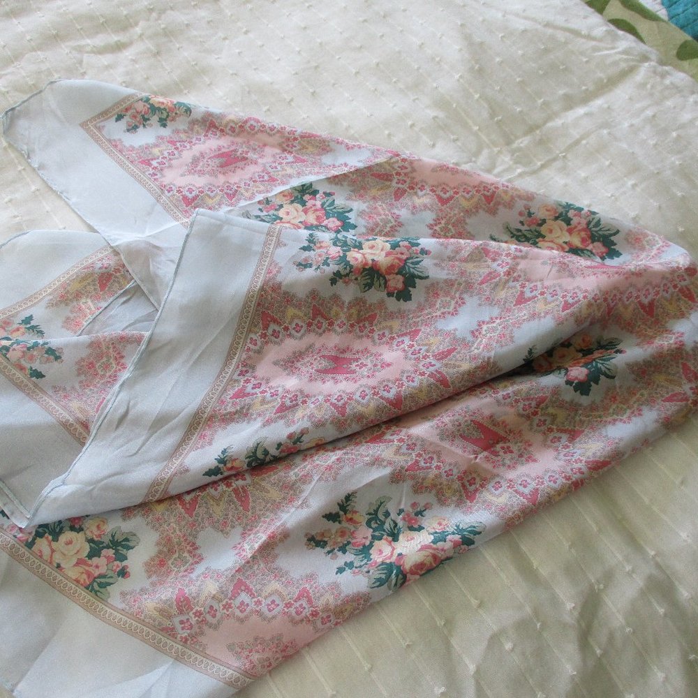 Pastel paisley floral 1950s scarf - Picture 6 of 6